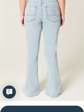 Hollister Light Blue Flare Jeans with Heart Pocket Embroidery